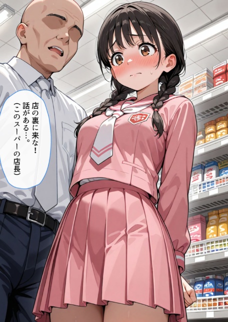万引きセーラー服●●●●にスーパーの店長が中●しをした話 モザイク版-7