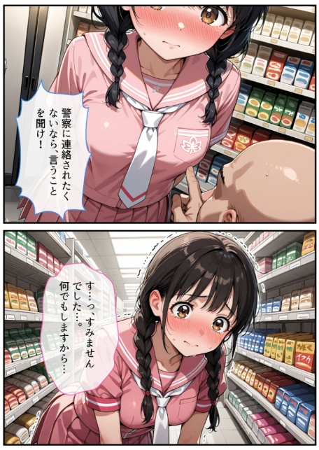 万引きセーラー服●●●●にスーパーの店長が中●しをした話 モザイク版-8