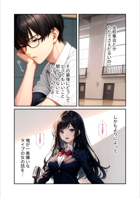 陰キャの僕、透視の力を手に入れる。第十四話 〜男嫌いな会長サマの無様な全校集会〜 モザイク版-6