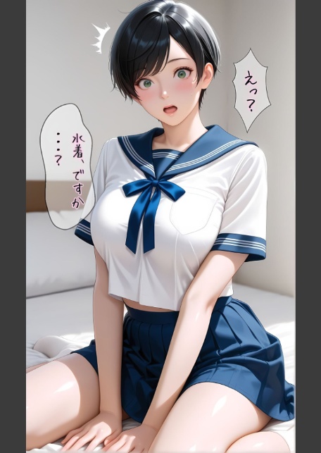【純朴巨乳美●●パイ●リ編】水着撮影会のはずが、いつのまにかおぢさんち〇ぽに沼る話3 モザイク版-22