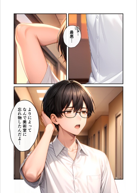 陰キャの僕、透視の力を手に入れる。第十七話 〜小動物系美術部員の白濁に塗れるキャンバス〜 モザイク版-サンプル画像3
