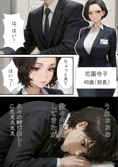 仕事で失敗ばかりの俺が人妻上司（48）と残業したら濡れ濡れセックス始まった話 モザイク版-サンプル画像4