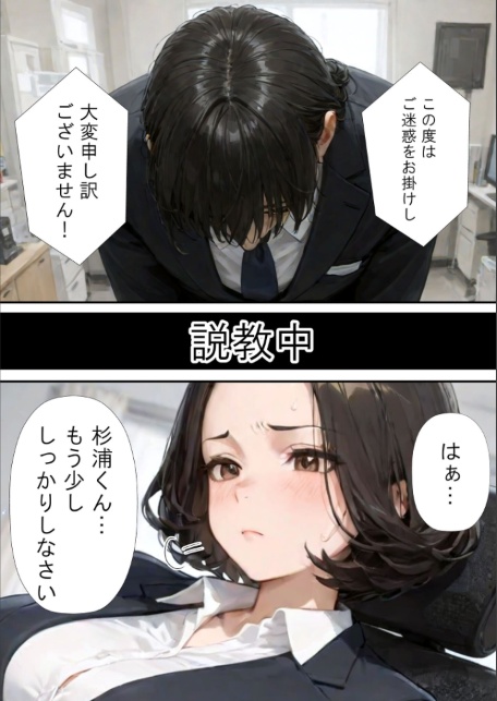 仕事で失敗ばかりの俺が人妻上司（48）と残業したら濡れ濡れセックス始まった話 モザイク版-サンプル画像5