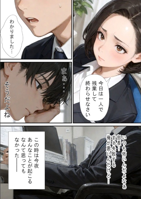 仕事で失敗ばかりの俺が人妻上司（48）と残業したら濡れ濡れセックス始まった話 モザイク版-サンプル画像6