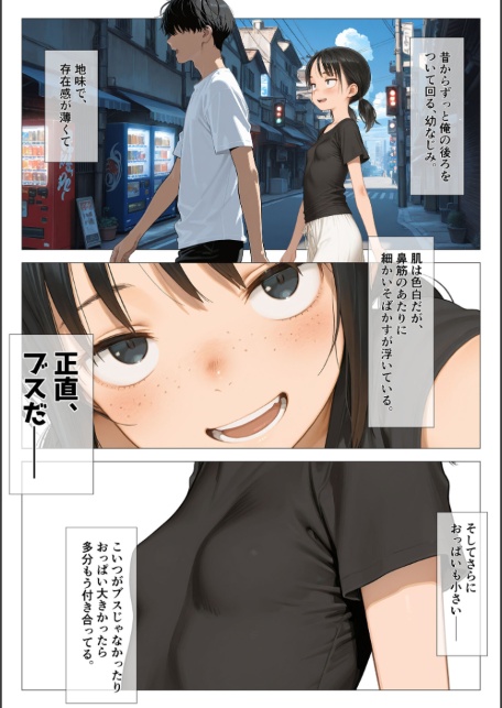 ちいぶす-おっぱい小さくてブスだけどいつでもヤレる幼馴染- モザイク版-サンプル画像4