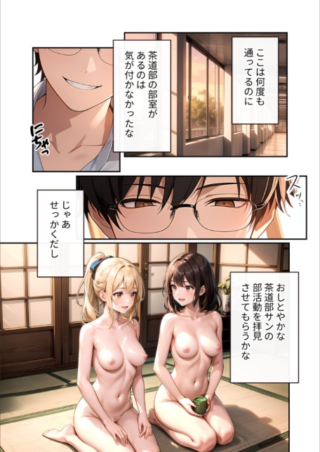 陰キャの僕、透視の力を手に入れる。第十八話 〜慎ましやかな茶道部長のふしだらな爆乳〜 モザイク版-サンプル画像5