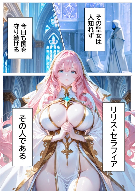 聖女の禁断オナニー〜鏡の声に誘惑され魔道具で純潔崩壊〜【モザイク版】-サンプル画像2