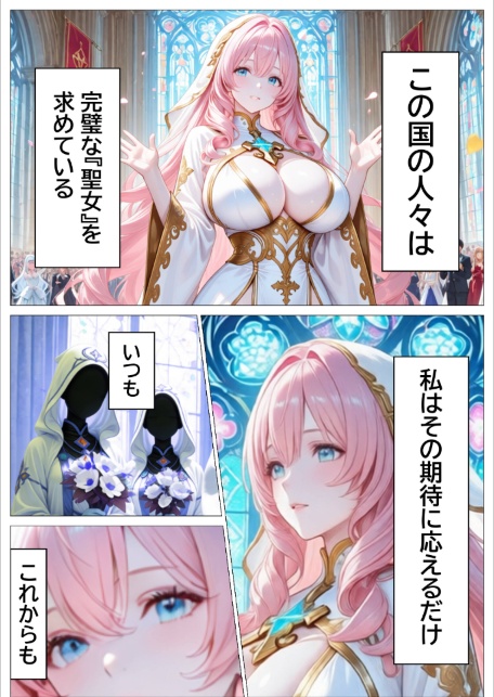 聖女の禁断オナニー〜鏡の声に誘惑され魔道具で純潔崩壊〜【モザイク版】-サンプル画像7