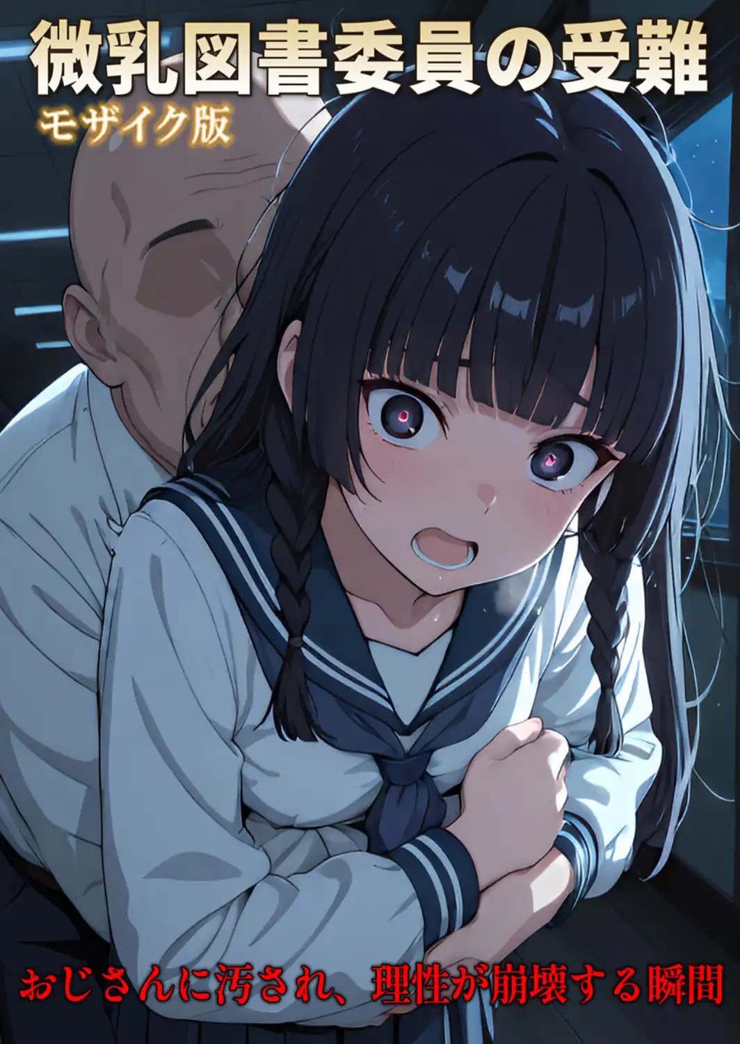 【CG】微乳図書委員の受難 おじさんに汚され、理性が崩壊する瞬間 モザイク版-サンプル画像1