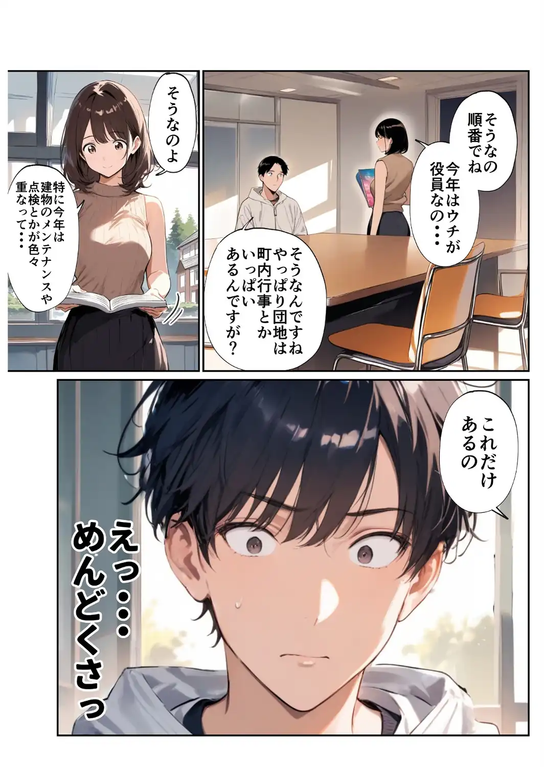 欲求不満っぽい下の階の巨乳人妻（32）と団地の集会所で二人きりになった時の話【白抜き修正版】-サンプル画像6