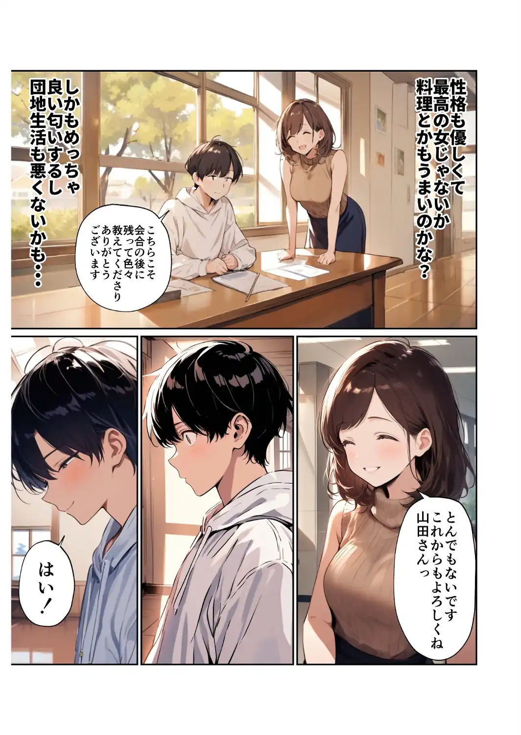 欲求不満っぽい下の階の巨乳人妻（32）と団地の集会所で二人きりになった時の話【白抜き修正版】-サンプル画像9