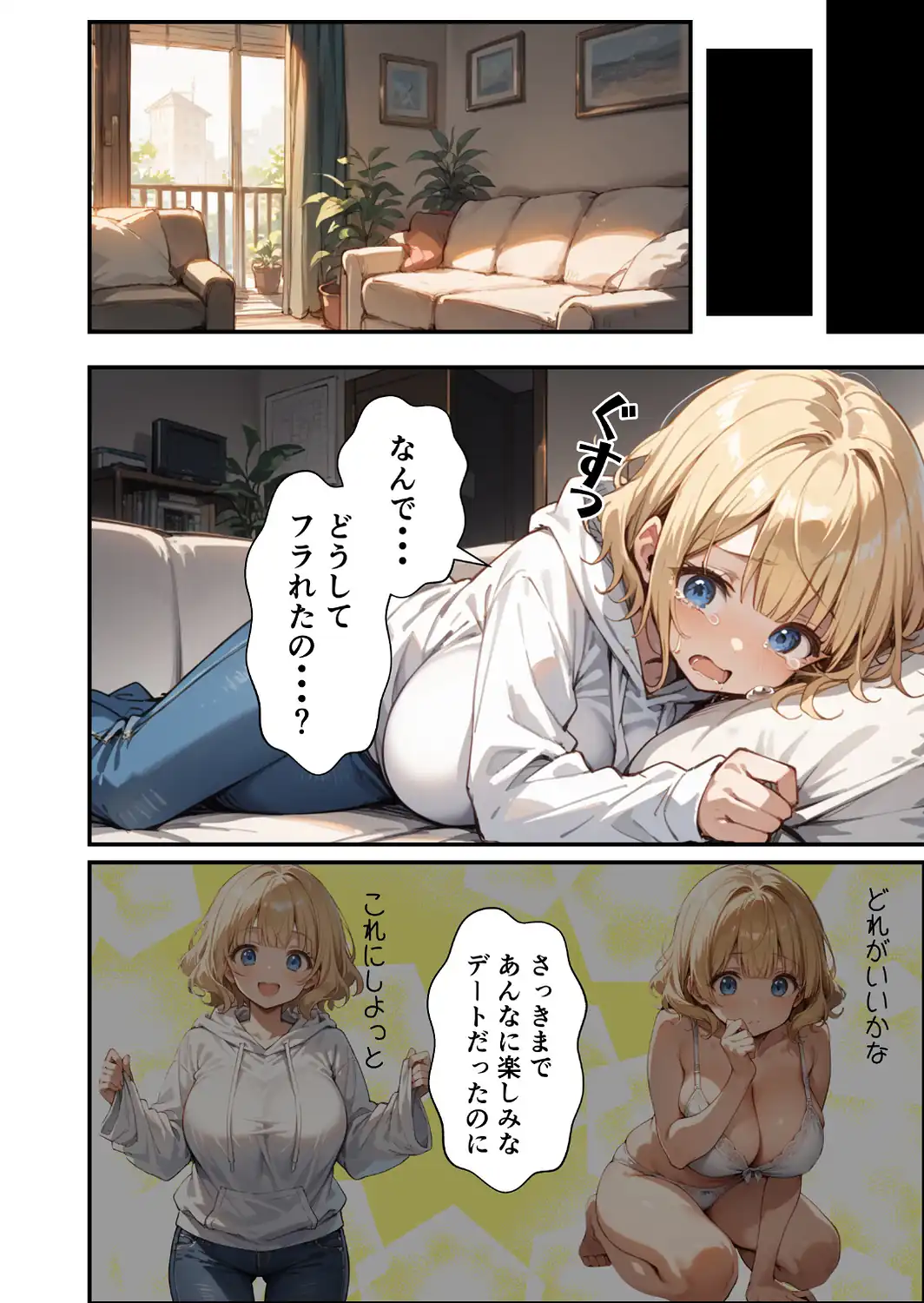 可愛い妹が失恋したので慰め上書き中出しセックスした話【モザイク版】-サンプル画像4