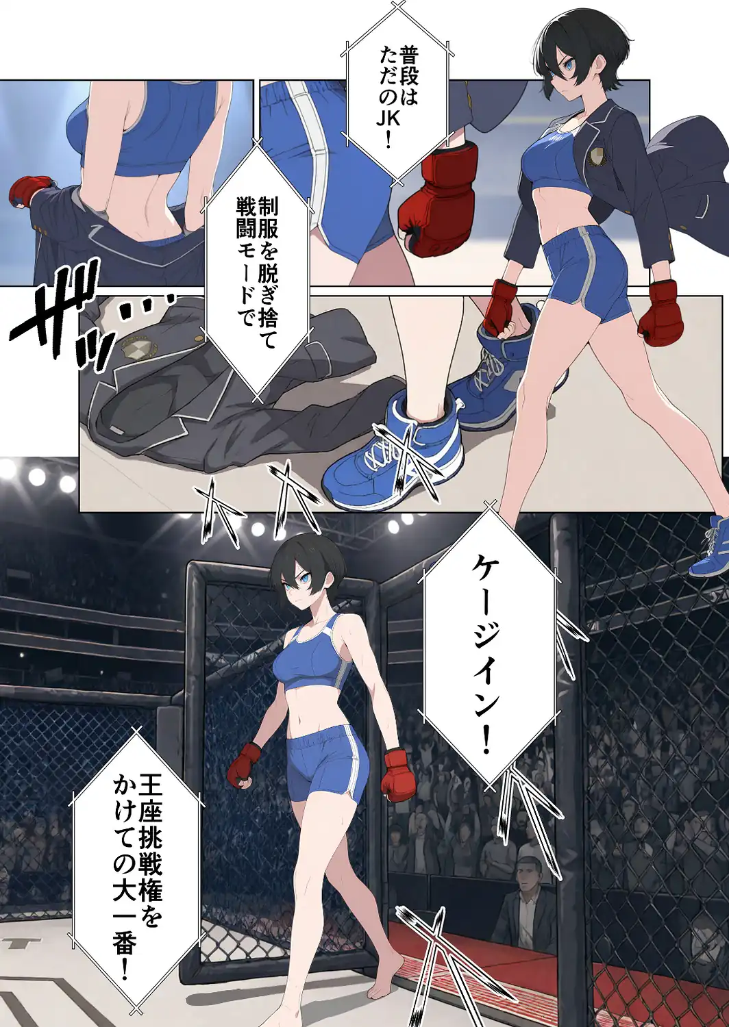 現役JK格闘家は穴モテしたい【モザイク版】-サンプル画像5