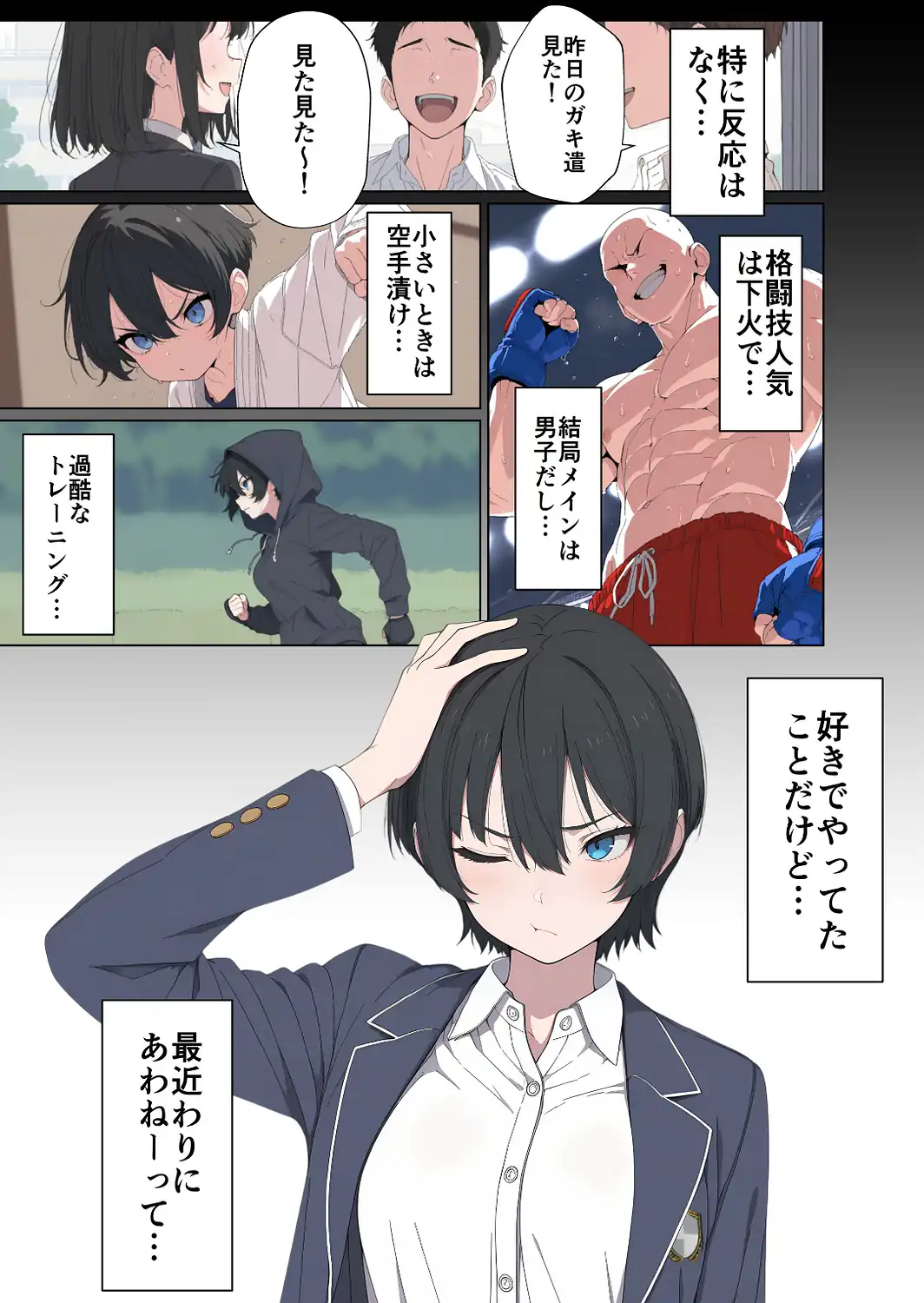 現役JK格闘家は穴モテしたい【モザイク版】-サンプル画像9