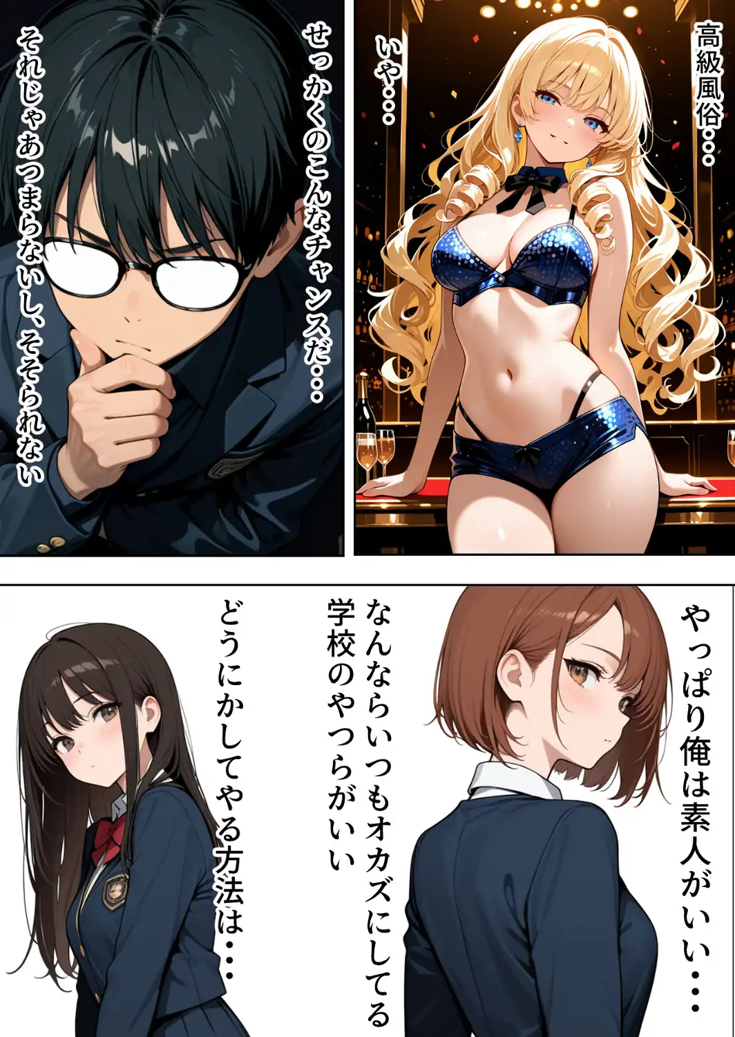 底辺逆転-どん底ぼっち童貞の俺が億万長者に！？同級生の美女を「冴えない男の救済企画」と称した高額バイトで釣ってみた結果…【棒消し修正版】-サンプル画像3