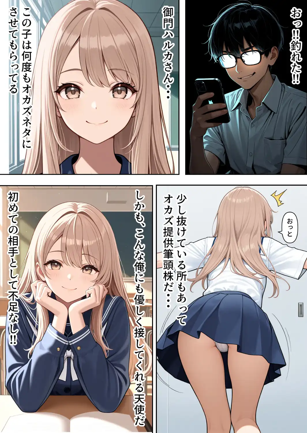 底辺逆転-どん底ぼっち童貞の俺が億万長者に！？同級生の美女を「冴えない男の救済企画」と称した高額バイトで釣ってみた結果…【棒消し修正版】-サンプル画像8