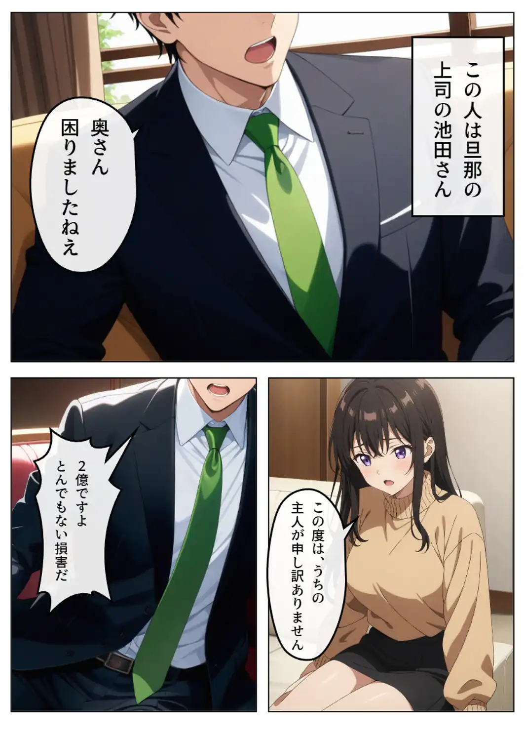 旦那の借金返済のために…（1）（単話）【モザイク版】-サンプル画像2