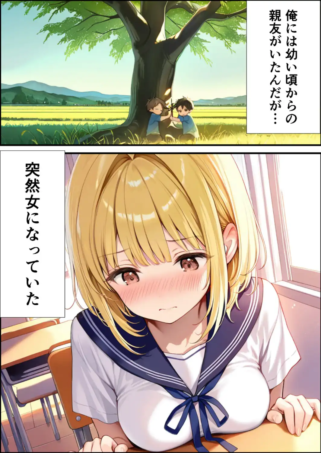 女体化した親友が俺の彼女になるまでの話（1）（単話）【モザイク版】-サンプル画像3