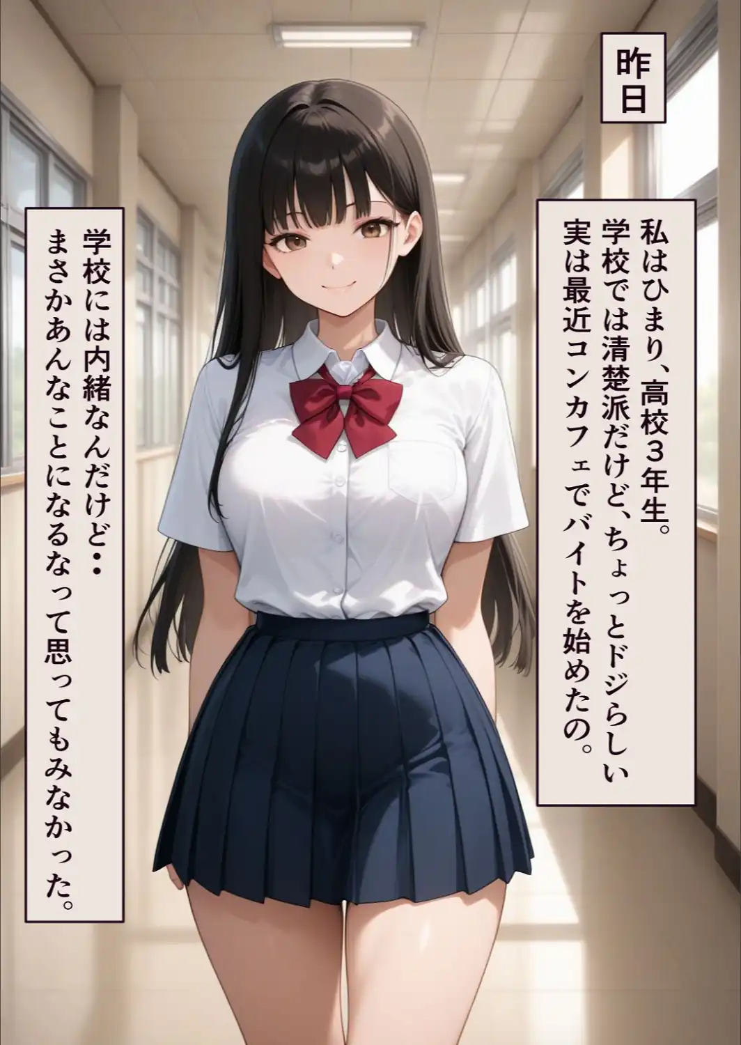 【処女を捧ぐ】JKひまり、コンカフェバイトがバレて新米教師にメイド服に着替えさせられる放課後【モザイク版】-サンプル画像2