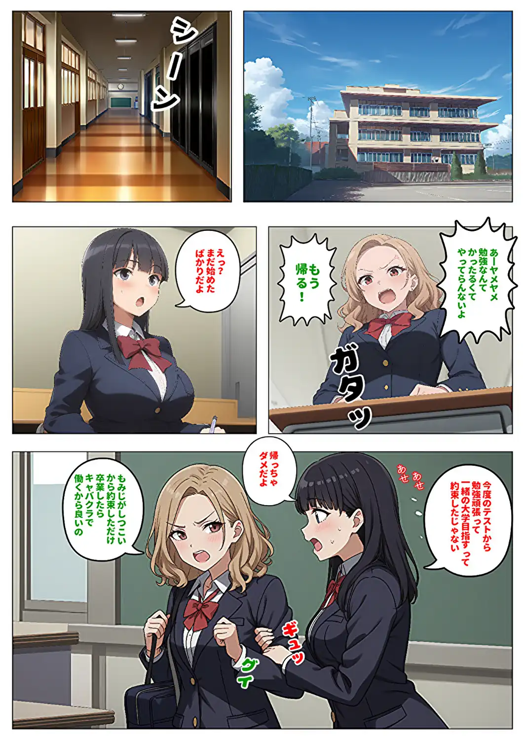 委員長とギャルがセックス勝負を始めたんだが俺が審判をする事になった話【モザイク版】-サンプル画像1