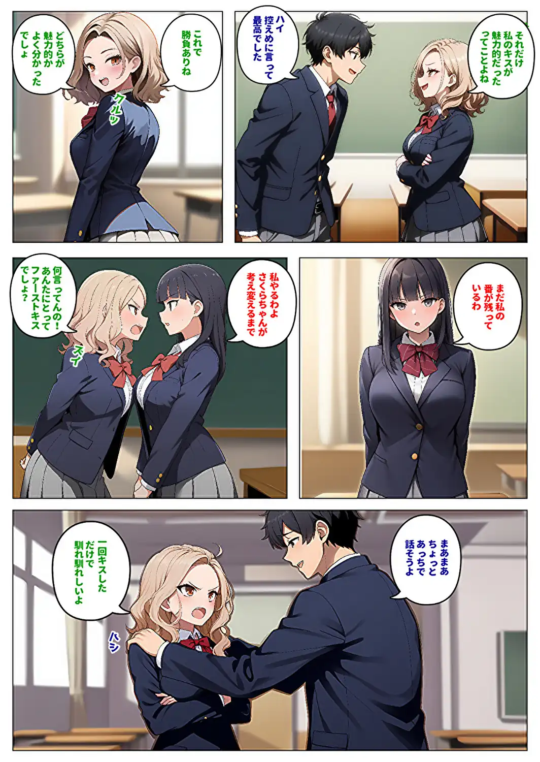 委員長とギャルがセックス勝負を始めたんだが俺が審判をする事になった話【モザイク版】-サンプル画像13
