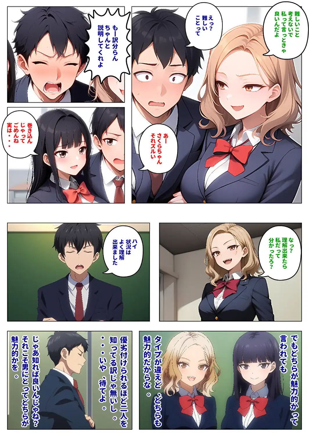 委員長とギャルがセックス勝負を始めたんだが俺が審判をする事になった話【モザイク版】-サンプル画像4