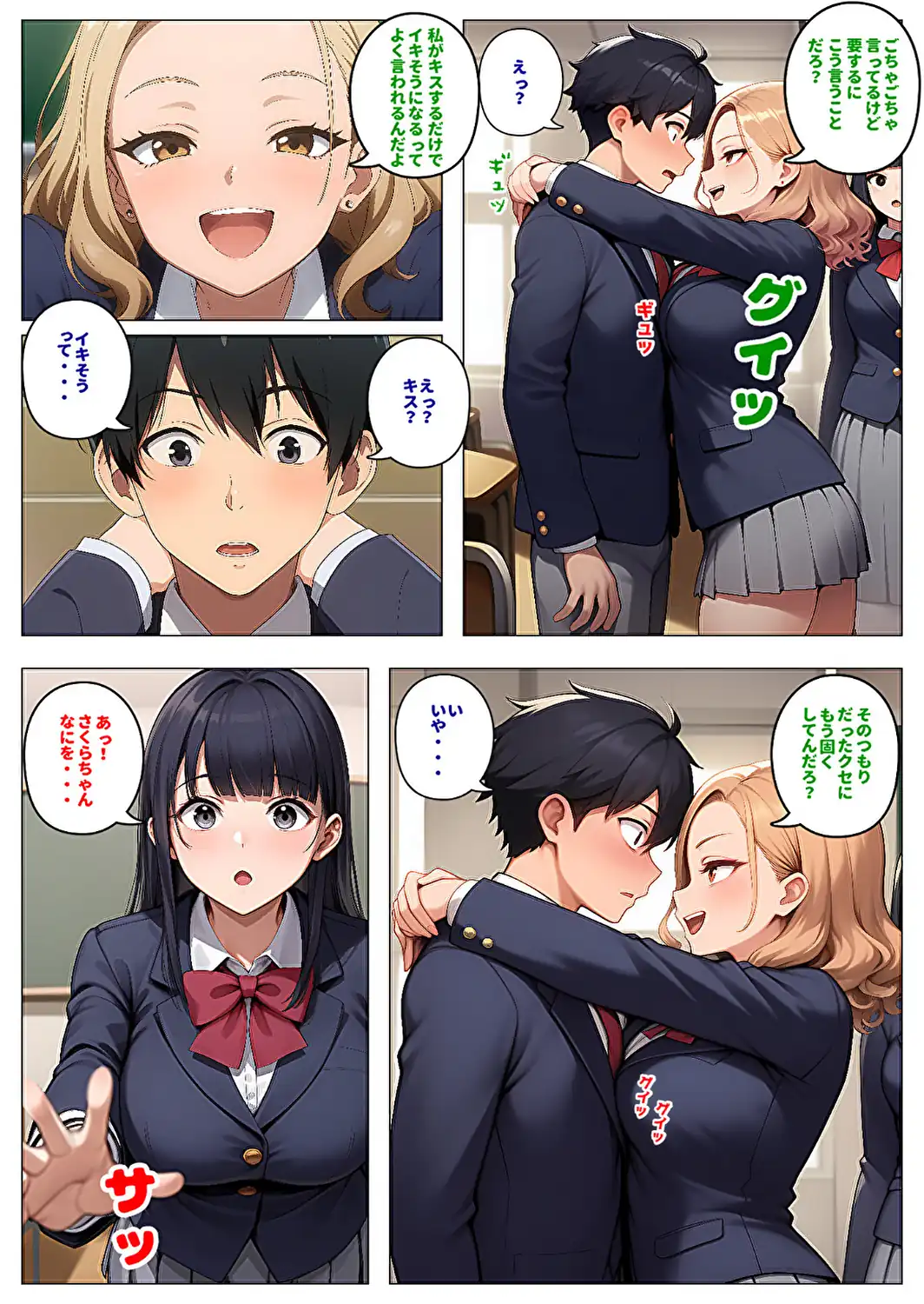委員長とギャルがセックス勝負を始めたんだが俺が審判をする事になった話【モザイク版】-サンプル画像7