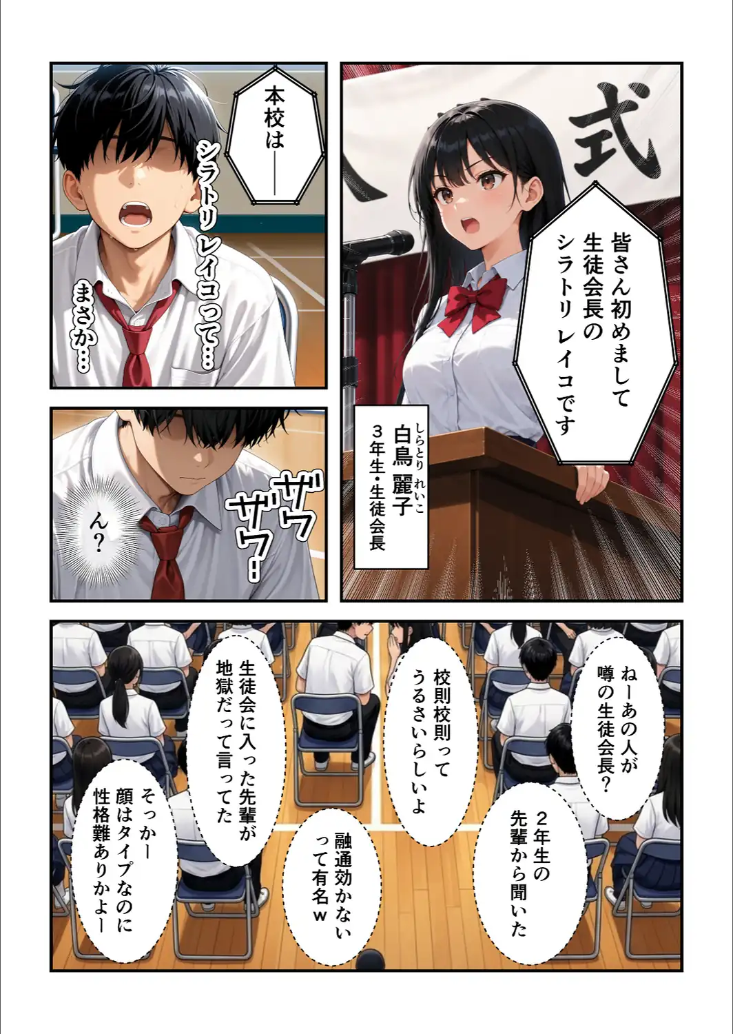 強気で嫌われ生徒会長は俺にだけあまあま_何度もイチャラブ生ハメセックス【モザイク版】-サンプル画像8