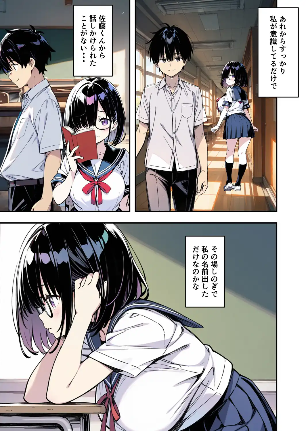 爆乳地味メガネが好きな男に沼パイを使って告白しそのままエッチする話【モザイク版】-サンプル画像5