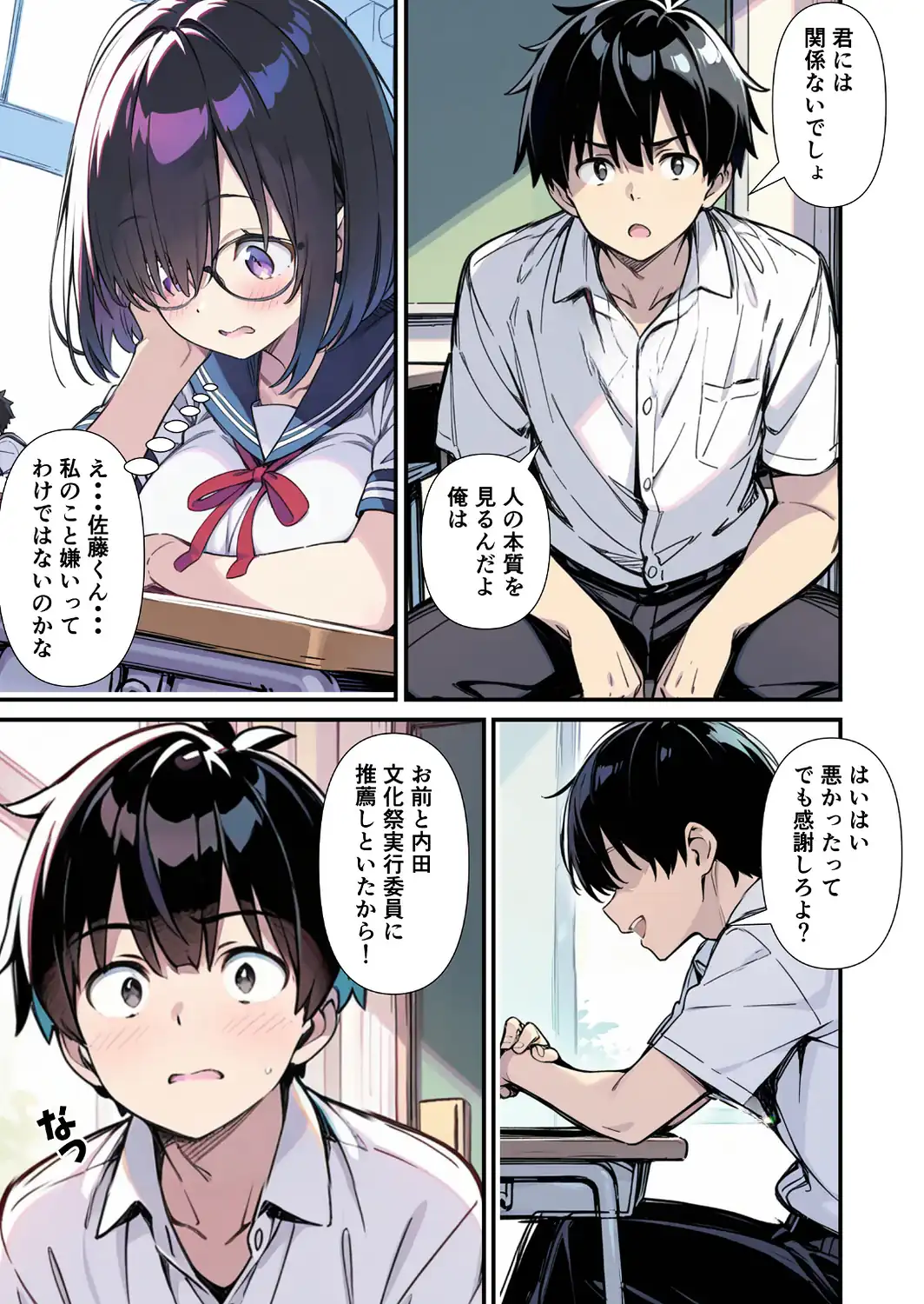 爆乳地味メガネが好きな男に沼パイを使って告白しそのままエッチする話【モザイク版】-サンプル画像7