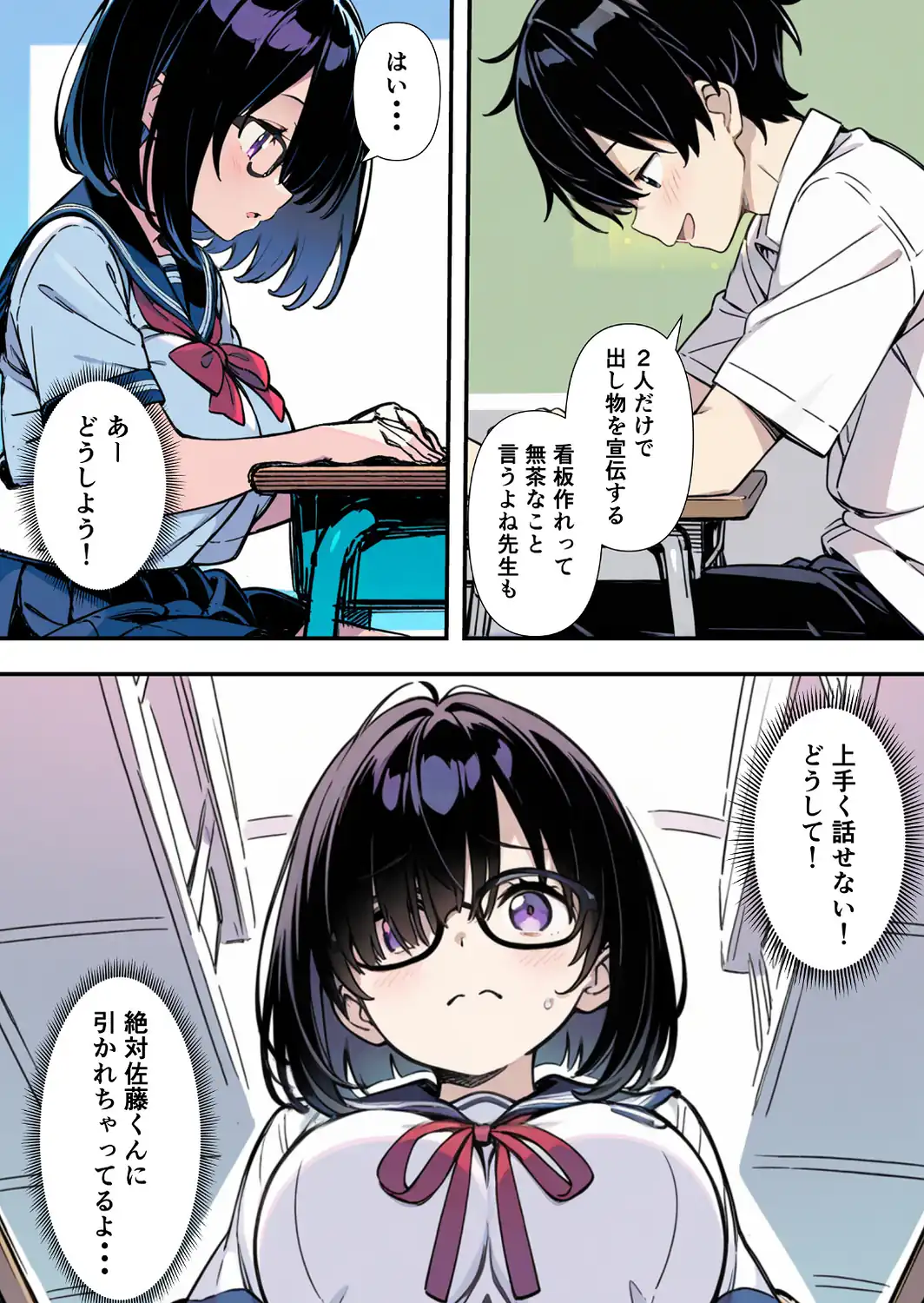 爆乳地味メガネが好きな男に沼パイを使って告白しそのままエッチする話【モザイク版】-サンプル画像9