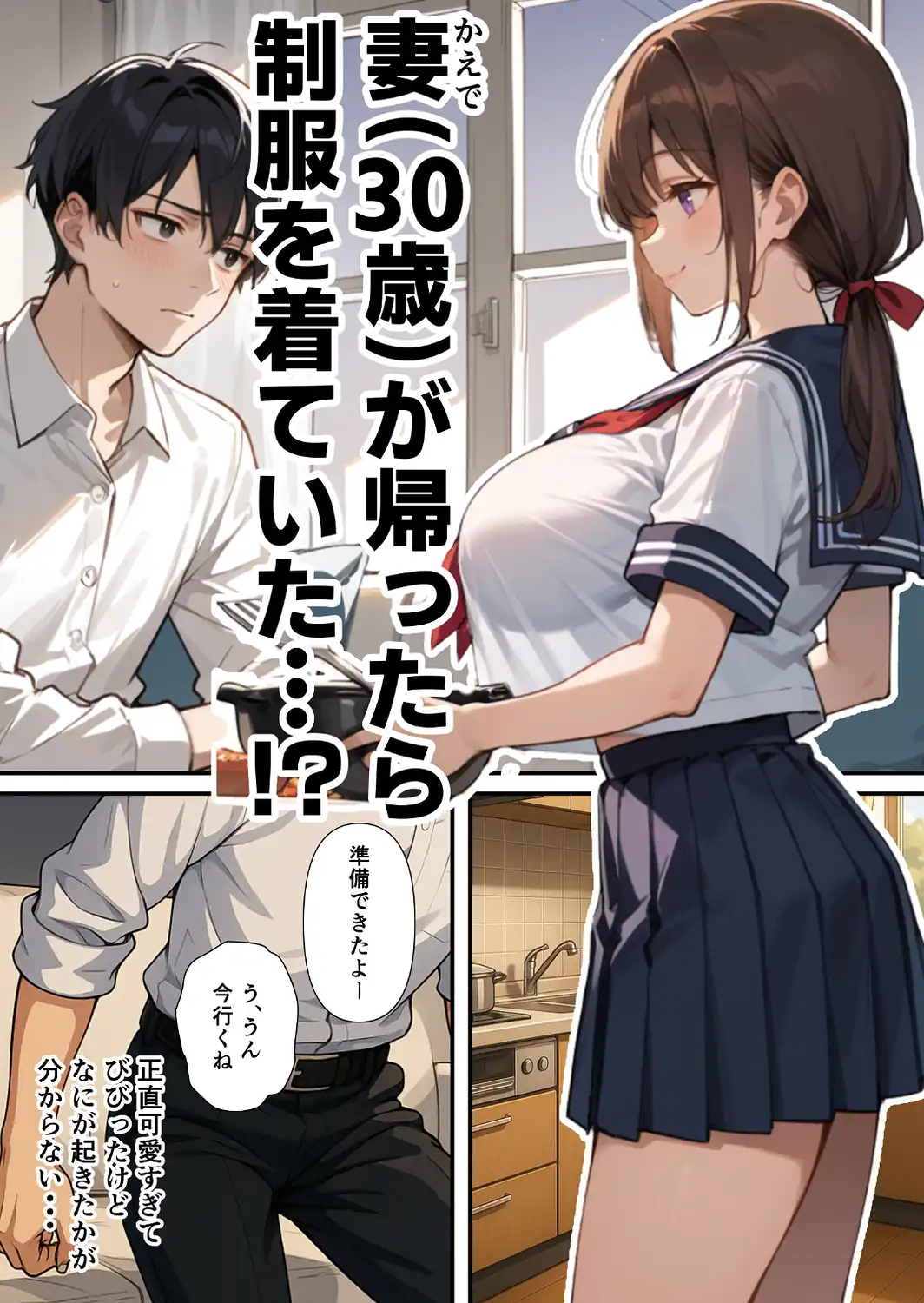 セックスレスに悩む若妻（30）12年ぶりに制服を着てイチャラブセックスする話【モザイク版】-サンプル画像13