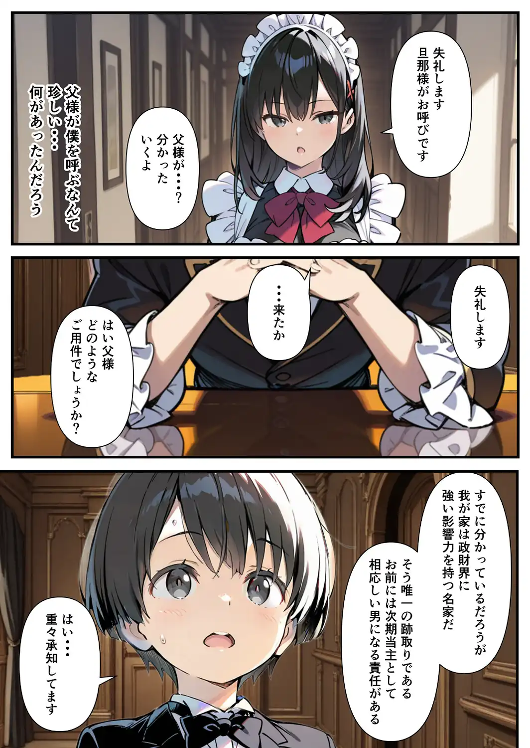 巨乳専属メイドにえっちな英才教育される話【モザイク版】-サンプル画像4