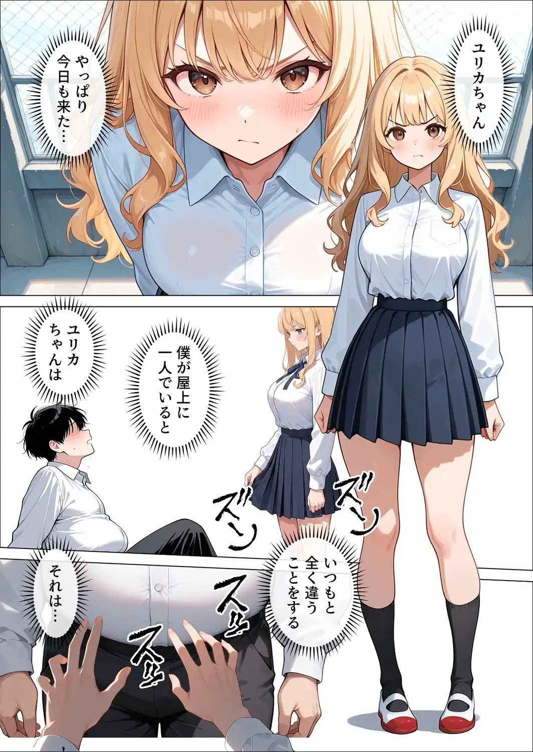 いじめてくるヤンキー女子が、屋上では僕のチ○ポでイキ狂う【モザイク版】-サンプル画像11