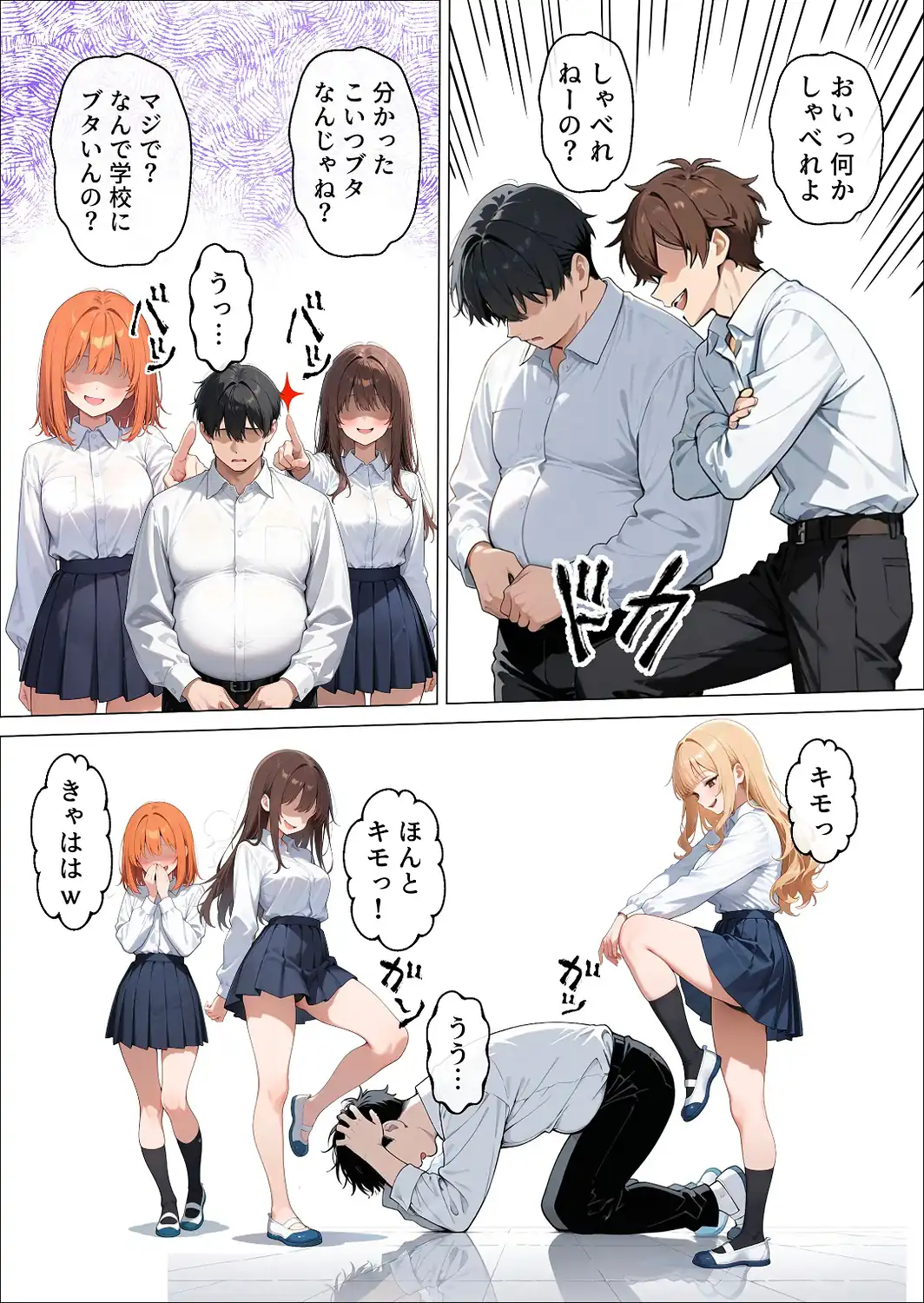 いじめてくるヤンキー女子が、屋上では僕のチ○ポでイキ狂う【モザイク版】-サンプル画像3