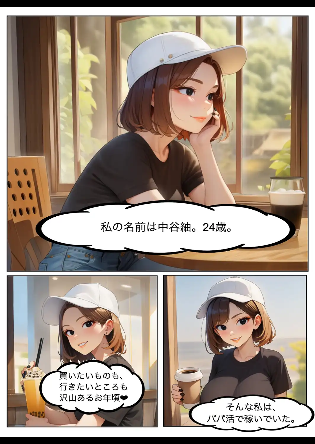 パパ活女子・中谷紬（24）がキモおじのデカチンに沼るまでの話。【棒消し修正版】-サンプル画像1