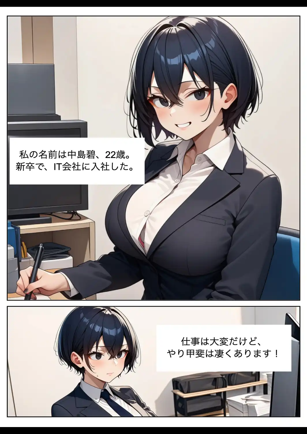 新卒女子・中島碧（22）、キモデブ上司に寝取られる。【棒消し修正版】-サンプル画像1