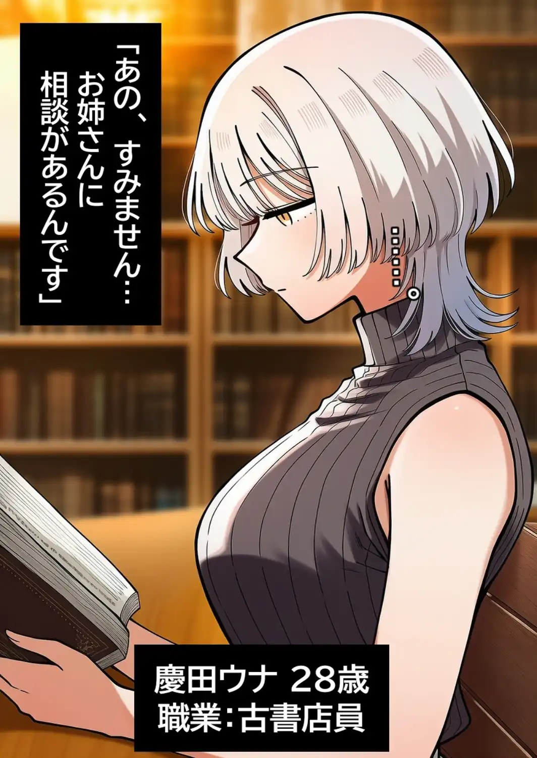 古書店員のダウナー系お姉さんに生中出ししまくって孕ませるまで。【モザイク版】-サンプル画像1