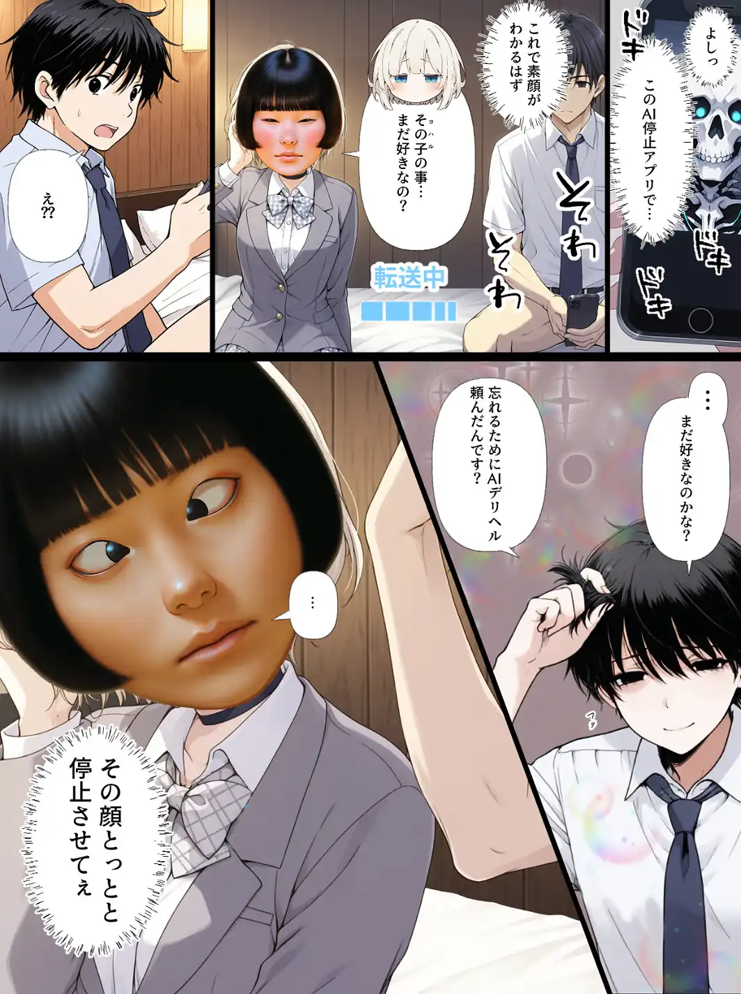 AIデリヘルで顔面偽装した教え子が来た！→素顔バレ生中出し【モザイク版】-サンプル画像10