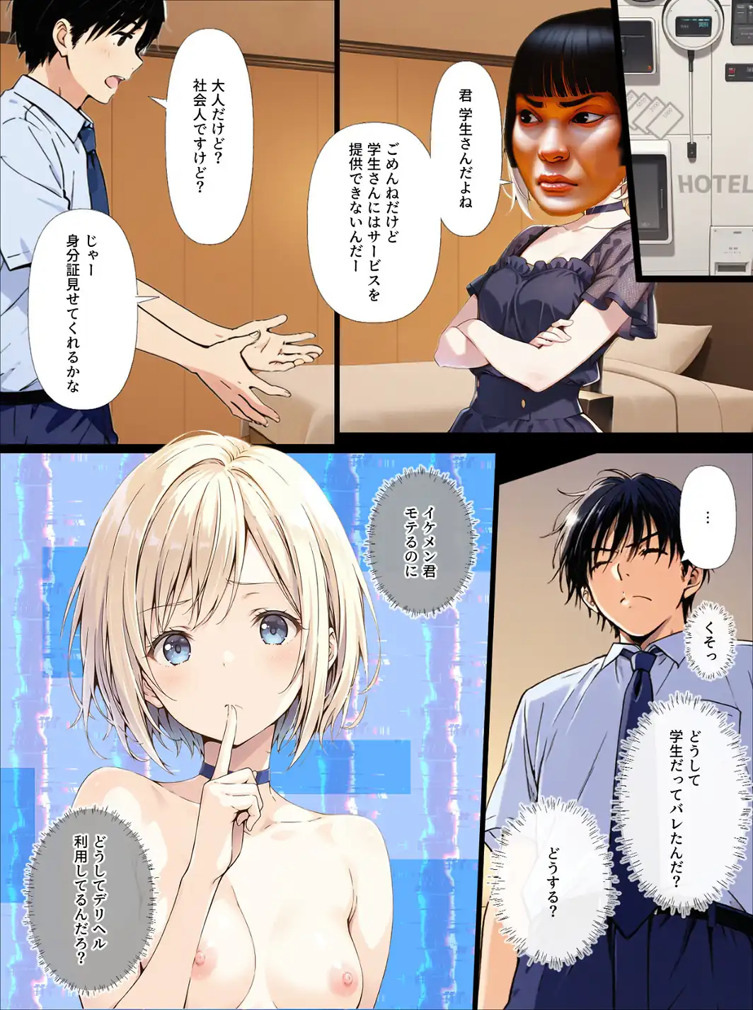 AIデリヘルで顔面偽装した教え子が来た！→素顔バレ生中出し【モザイク版】-サンプル画像3