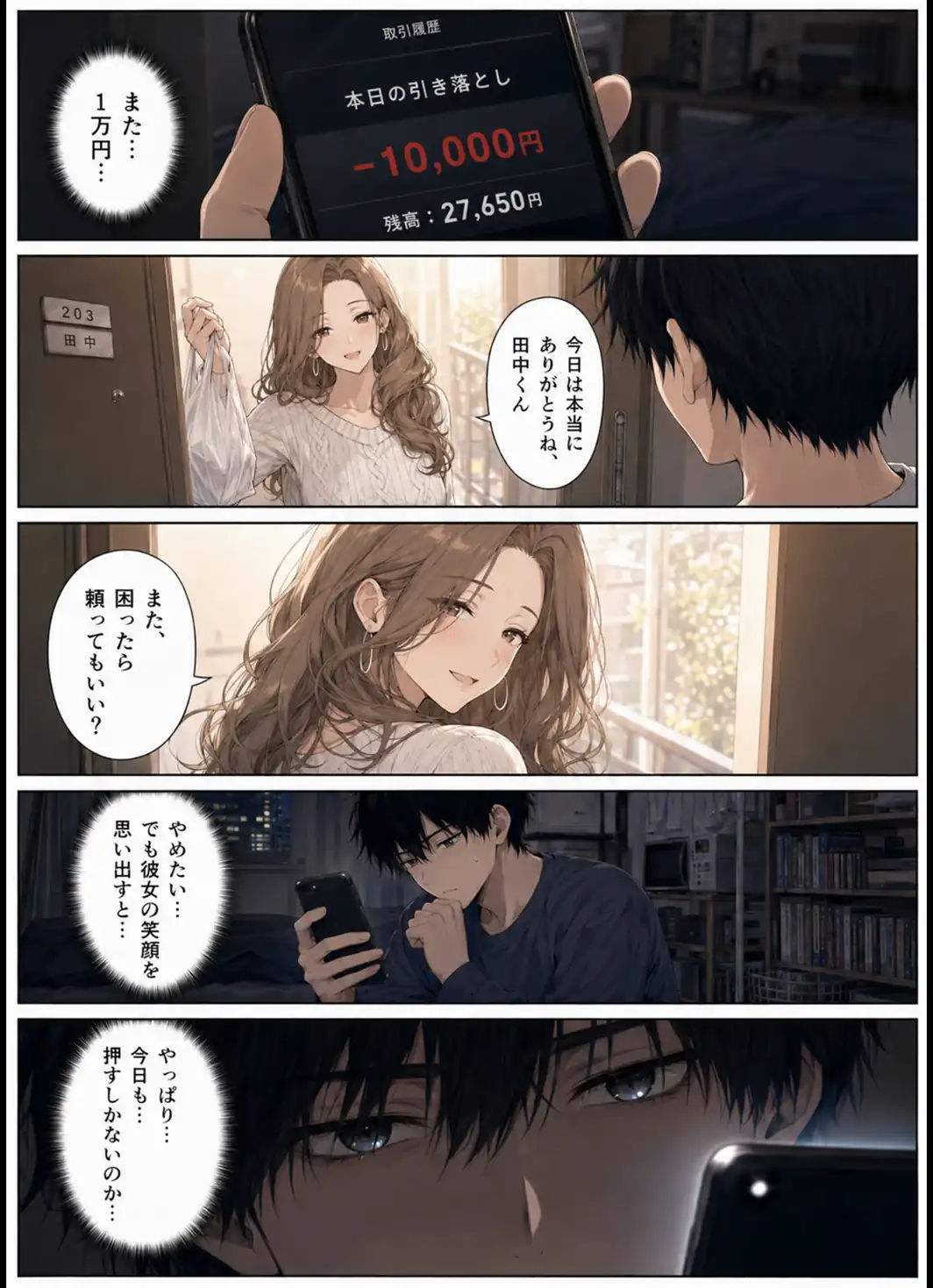 押すたび、1万円消えるボタン…その度に隣の人妻が誘惑してくる。【モザイク版】-サンプル画像13
