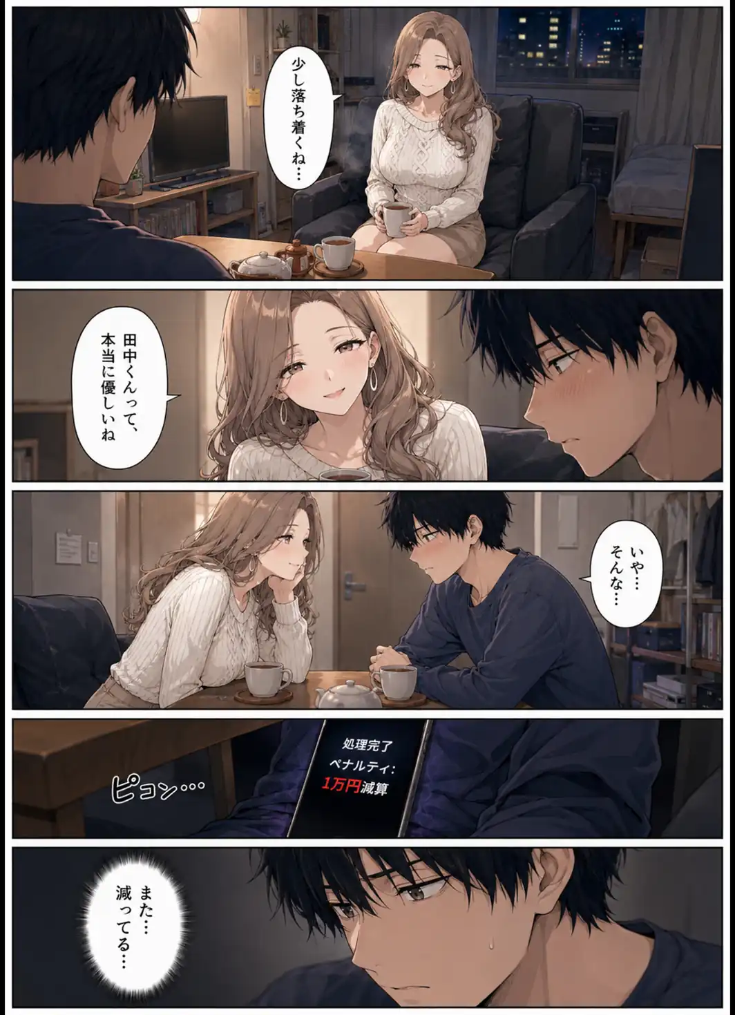 押すたび、1万円消えるボタン…その度に隣の人妻が誘惑してくる。【モザイク版】-サンプル画像15