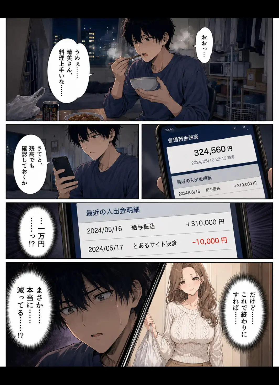 押すたび、1万円消えるボタン…その度に隣の人妻が誘惑してくる。【モザイク版】-サンプル画像5