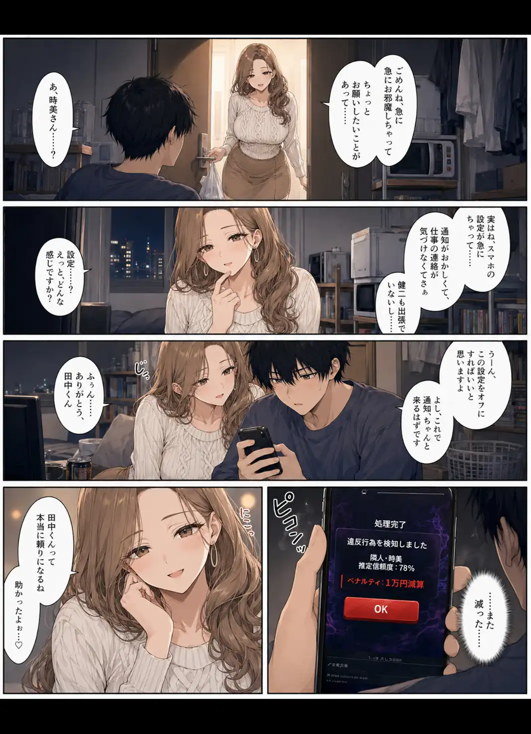 押すたび、1万円消えるボタン…その度に隣の人妻が誘惑してくる。【モザイク版】-サンプル画像8