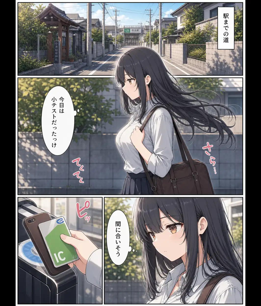 真面目な女子校生が朝の満員電車で執拗に痴●された話【モザイク版】-サンプル画像1