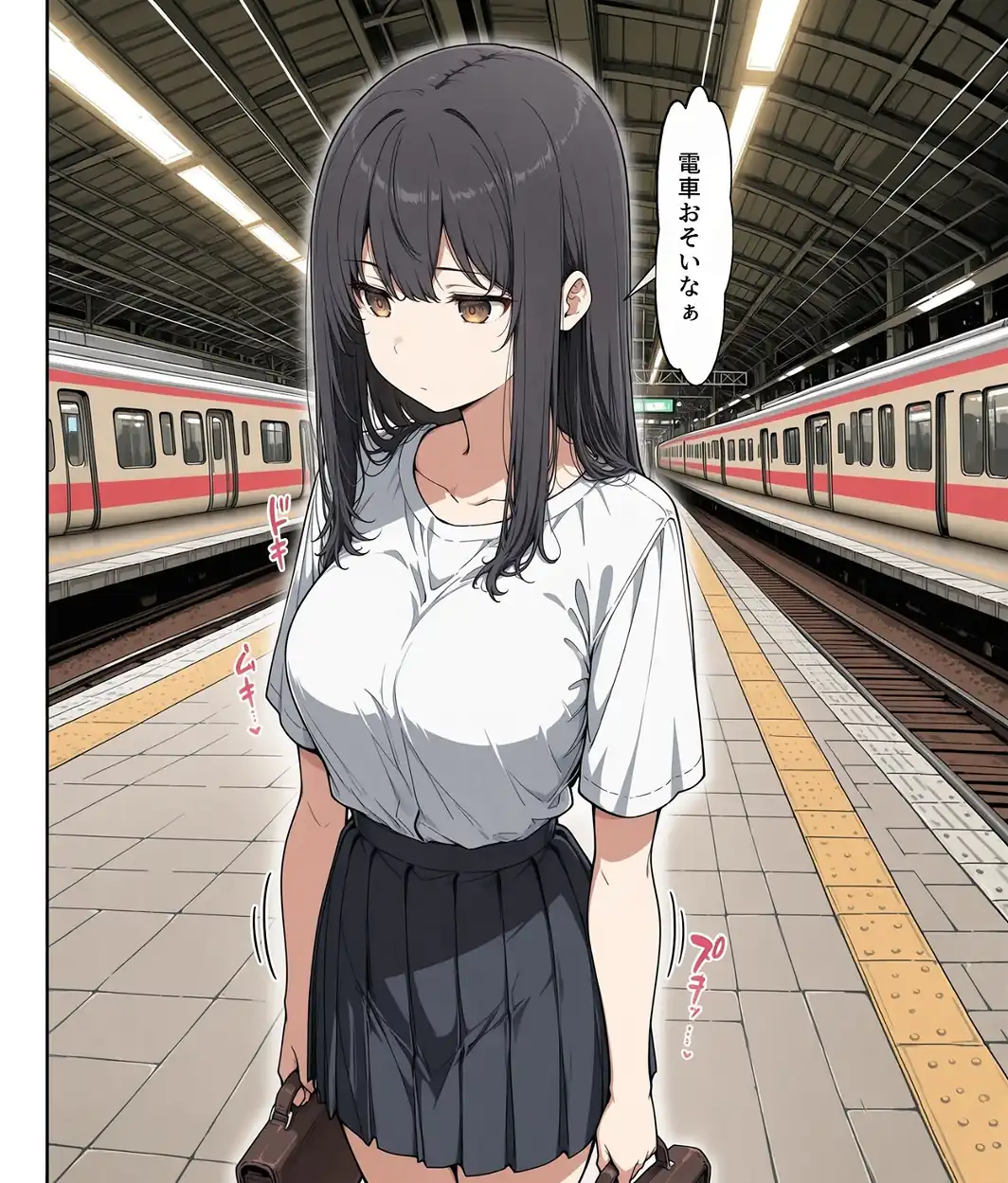 真面目な女子校生が朝の満員電車で執拗に痴●された話【モザイク版】-サンプル画像3