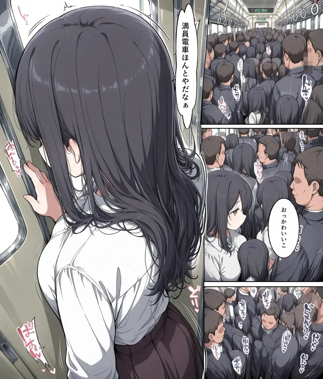 真面目な女子校生が朝の満員電車で執拗に痴●された話【モザイク版】-サンプル画像4
