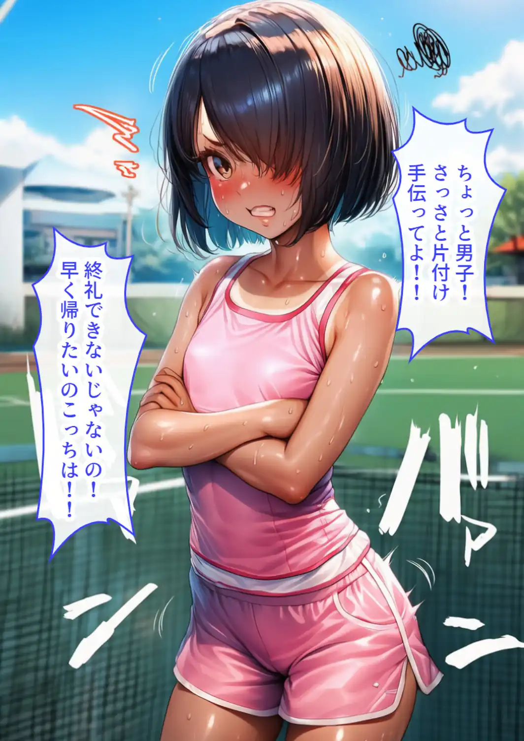 ボーイッシュ少女は好きな男子を誘惑して学校の屋上でイチャラブ中出しSEX【モザイク版】-サンプル画像2