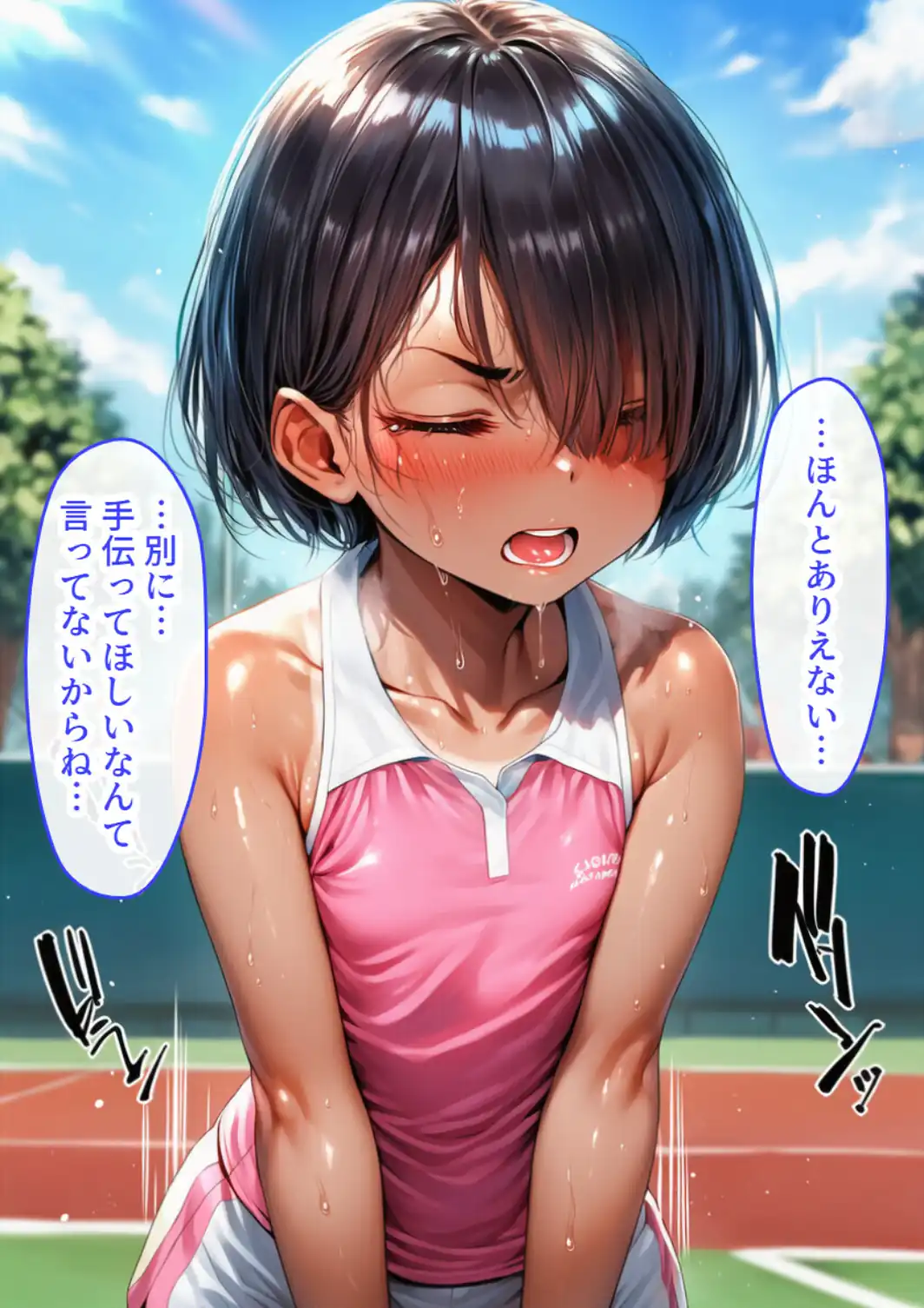ボーイッシュ少女は好きな男子を誘惑して学校の屋上でイチャラブ中出しSEX【モザイク版】-サンプル画像7