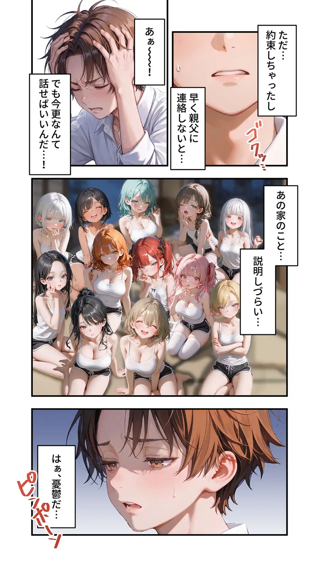 貧乏家族に牛丼奢ったら、おっぱいハーレムできちゃいました…。 〜美人12姉妹のHな恩返し〜 （8）-サンプル画像4
